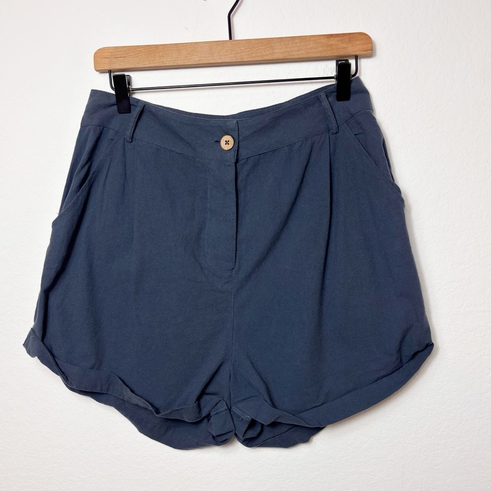 FREE PEOPLE BLUE WOMEN BUTTON MATERIAL DRESS SHORTS SIZE MEDIUM OB1505572